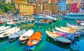 Fishing boats in the port of Camogli