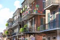 Colorful buildings in the French Quarter of New Orleans, Louisiana