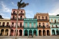 Colourful buildings and historic colonial architecture on Paseo del Prado, downtown Havana, Cuba