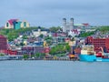 Colorful buildings and houses in St. John`s Royalty Free Stock Photo