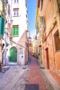 Colorful buildings in the mediaeval town of Menton, French Riviera, France.