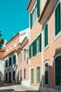 Colorful Buildings On Narrow Street In Cascais City, Portugal Royalty Free Stock Photo