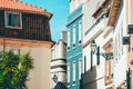 Colorful Buildings On Narrow Street In Cascais City, Portugal Royalty Free Stock Photo