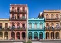 Colorful buildings in old Havana downtown Street - Havana, Cuba