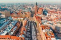 Colorful buildings in the Old Market Square Wroclaw - City Skyline Panoramic View