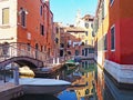 Reflections in a canal in the city of Venice, Italy Royalty Free Stock Photo