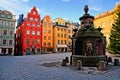 Colorful buildings of Stortorget square in Gamla Stan, the Old Town of Stockholm, Sweden Royalty Free Stock Photo