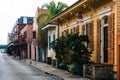 Colorful buildings and street in the French Quarter of New Orleans, Louisiana