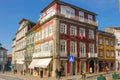 Colorful buildings in Toural Square. Guimaraes. Portugal