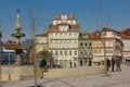 Colorful buildings in Toural Square. Guimaraes. Portugal