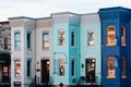 Colorful buildings on U Street, in Washington, DC