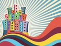 Colorful Buildings Vector Illustration