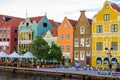 Colorful Buildings in Willemstad downtown, Curacao, Netherlands Antilles, a small Caribbean island - travel destination for