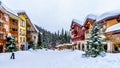 Colorful buildings in the Winter Sport Village of Sun Peaks