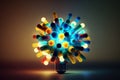 Colorful bulbs creative creative idea concept design, Generative AI Royalty Free Stock Photo