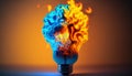 Colorful bulbs creative creative idea concept design, Generative AI Royalty Free Stock Photo