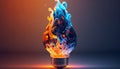 Colorful bulbs creative creative idea concept design, Generative AI Royalty Free Stock Photo