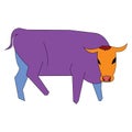 Colorful bull cartoon