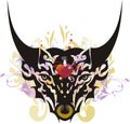 Colorful bull head splashes Royalty Free Stock Photo