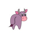 Colorful bull for kids. Vector animal illustration. Template adorable character for your design. Cartoon cute cow. New Year and