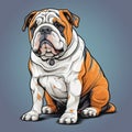 Colorful Bulldog Cartoon Illustration With Distinct Markings