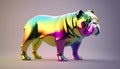 colorful bulldog created with generative AI technology