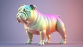 colorful bulldog created with generative AI technology