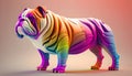 colorful bulldog created with generative AI technology