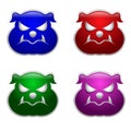 Colorful Bulldog icons