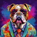 Colorful Bulldog A Vibrant Canine Fashion Statement