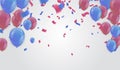 Colorful Bunch of Birthday Balloons Flying for Party and Celebrations With Space for Message Isolated in Background. Vector Royalty Free Stock Photo