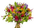 Colorful bunch of flowers with dahlia and zinnia