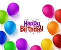 Colorful Bunch of Happy Birthday Balloons Background