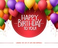 Colorful Bunch of Happy Birthday Balloons Flying for Party and Celebrations Royalty Free Stock Photo