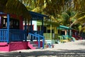 Colorful bungalows on Placencia Beach Belize