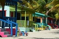 Colorful bungalows on Placencia Beach Belize