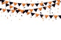 Colorful bunting flags with Confetti and ribbons for halloween Royalty Free Stock Photo