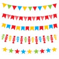 Colorful bunting flags and garlands vector