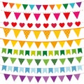 Colorful bunting flags set
