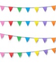 Colorful bunting flags on a string decoration for celebration, p Royalty Free Stock Photo