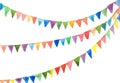 Colorful bunting flags on white background Royalty Free Stock Photo