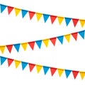 Colorful bunting party flags isolated on white background Royalty Free Stock Photo
