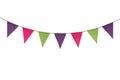 Colorful bunting party flags isolated on white background Royalty Free Stock Photo