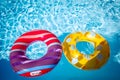 colorful buoy in a swimming pool in summer