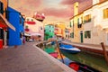 Colorful Burano Island near Venice, mediterranean sea, Italy