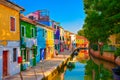 Colorful Burano Island near Venice, mediterranean sea, Italy