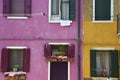 Colorful Burano Italy walls and windows Royalty Free Stock Photo