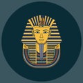 Colorful  Burial Mask Illustration Egyptian golden pharaohs mask icon flat isolated on background Royalty Free Stock Photo