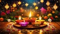 colorful burning candles