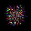 Colorful burst, abstract explosion. Color blast graphic effect. Vector.